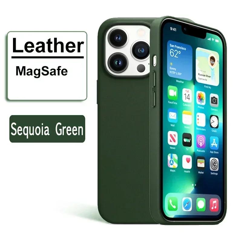 Роскошный магнитный кожаный чехол для Apple IPhone 17 Pro Max 16 13 12 14 15 Plus Официальный MacSafe для Magsafe I Phone Чехол Etui
