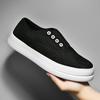 Fashion Summer New Casual Shoes for Men Low-top Slip-on Vulcanized Shoes Breathable Boys Black Sneakers Solid Color Men's Canvas Shoes