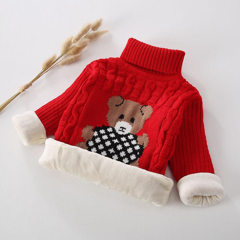 Детский свитер, осенне-зимняя детская одежда, бархатный теплый вязаный свитер, свитер для мальчиков и девочек, пуловер, нижняя рубашка