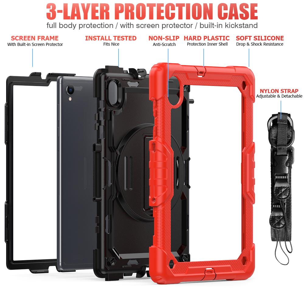 Rotating Stand Case Universal for Lenovo M10 Plus 2nd Gen TB-X606F X606X K10 TB-X6C6F X6C6X 10.3" with Screen Protector Cover