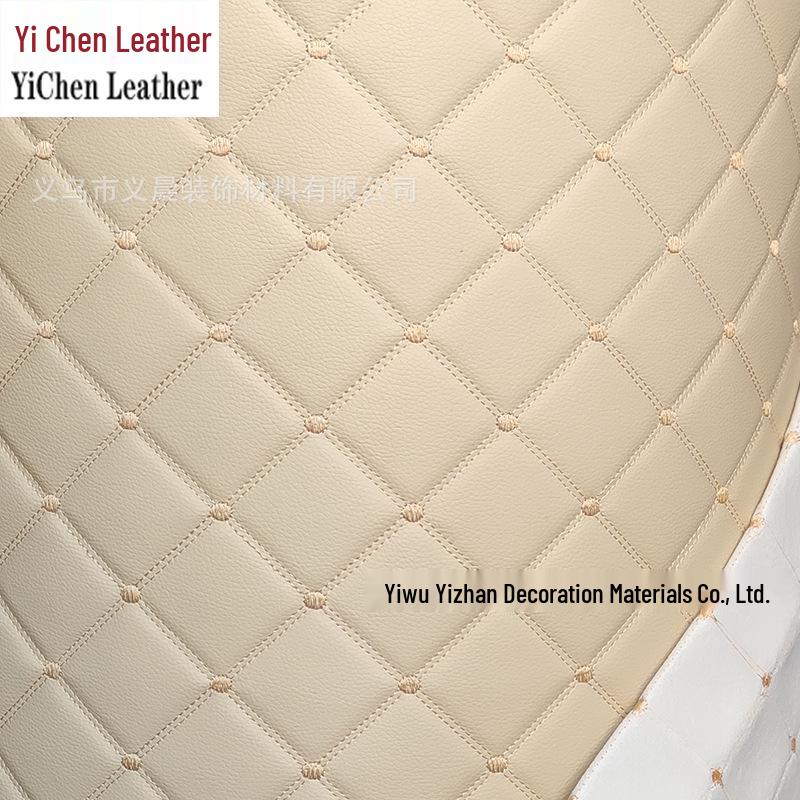 Diamond Lattice Sponge-Backed PVC Leather Fabric for Car Interiors