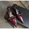Fashion Pointed Toe Buckle Strap Ladies Sandals Solid Shallow Fashion Sexy Party Slingbacks 2025 Summer High Heeled Shoes Woman Pumps