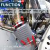 Engine Air Filter 76mm High Flow Cylinder Clamp-On Cold Air Intake Filter Closed-Top Cool Air Filter Cleaner 1 Clamp Black for Car
