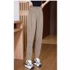 Spring and Autumn Women's High-waist Stretch Pockets Loose Retro Casual Harem Pants