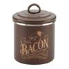 Durable Enamel Bacon Fat Container with Lid Stylish Kitchen Grease Can Convenient Storage and Maintenance