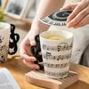 Высокая Музыкальная Нота Креативная Музыкальная Керамическая Кружка-Крышка Чашка для Воды Большой Объем 400 мл Чувство Дизайна Кофейная Чашка