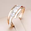 Double Gold Silver Color Claw Inlay Zircon Women's Rings Wedding Party Statement Jewelry Trendy Match Accessories