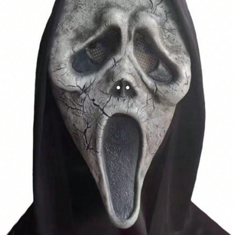 Halloween Scary Scream Ghost Face Mask Latex Cosplay Costume Adult Party NPC Role Play