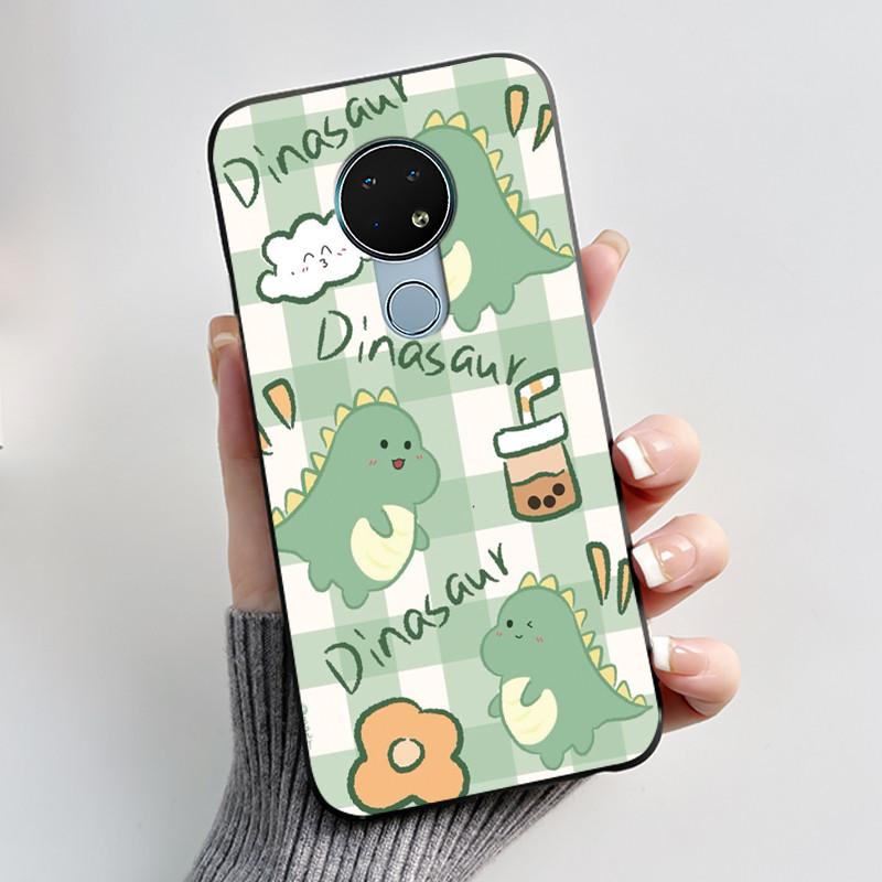 Милый Чехол Для Nokia 6.2 / Nokia 7.2 Fundas Capa Печатный Корпус Защитная Крышка Мягкий Силикон Мультяшный Черный Корпус Coque