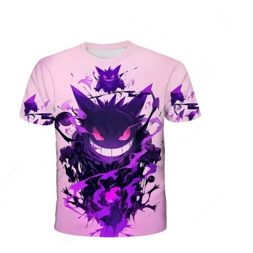 Летняя футболка Pokemon Пикачу Детская 3D Модная Повседневная Футболка Pokemon для Мальчиков Девочек Детская Косплей Костюм Футболка с Коротким Рукавом