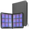 SPICA Card File, 9 Pockets, 360 Cards, Horizontal Insertion, Zippered, Trading Card Storage, Collection Binder for Pokemon, Yu-Gi-Oh!, and MTG (Black)