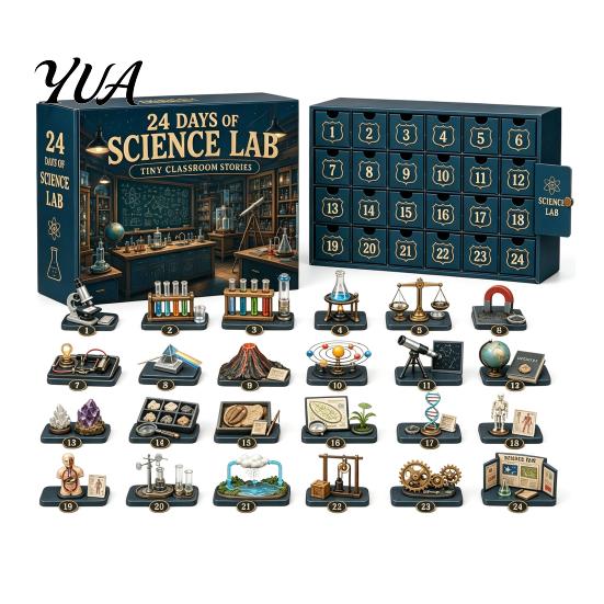Retro Gift Box Set 2026 Career Advent Calendar, 24-Day Countdown with Mini Occupation Acrylic Miniature Props Figures, Community Helper Ornament Set,