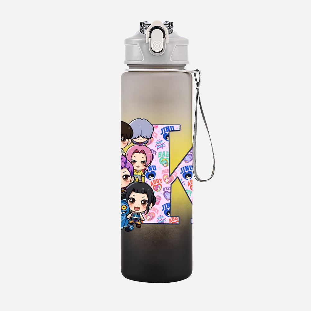 26 English Letter K-Pop Demon Hunters Printed Large Capacity Drinking Cup Portable Outdoor Sports Water Cup Children 750Ml Water Bottle Gift