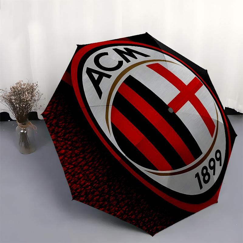 AC Milan, 1899 Автоматическое Открытие и Закрытие, 8-реберная Конструкция Портативный Зонт, Подходит для Мужчин и Женщин Все Сезоны Идеальный Подарок для