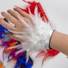 Cute Spiky Fur Ring Costumes And Colorful Feather Wristband Accessories 