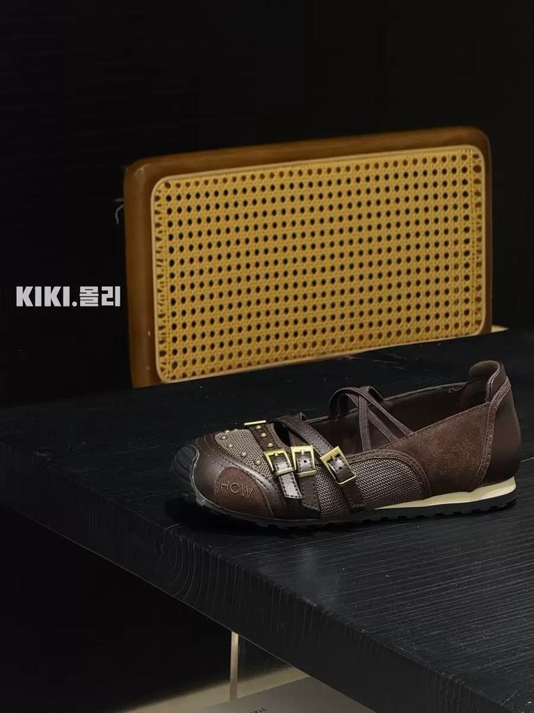 Женские балетки новая кожа ретро одинарная обувь внутренняя высота увеличение заклепка мелкий вырез Мэри Джейн обувь