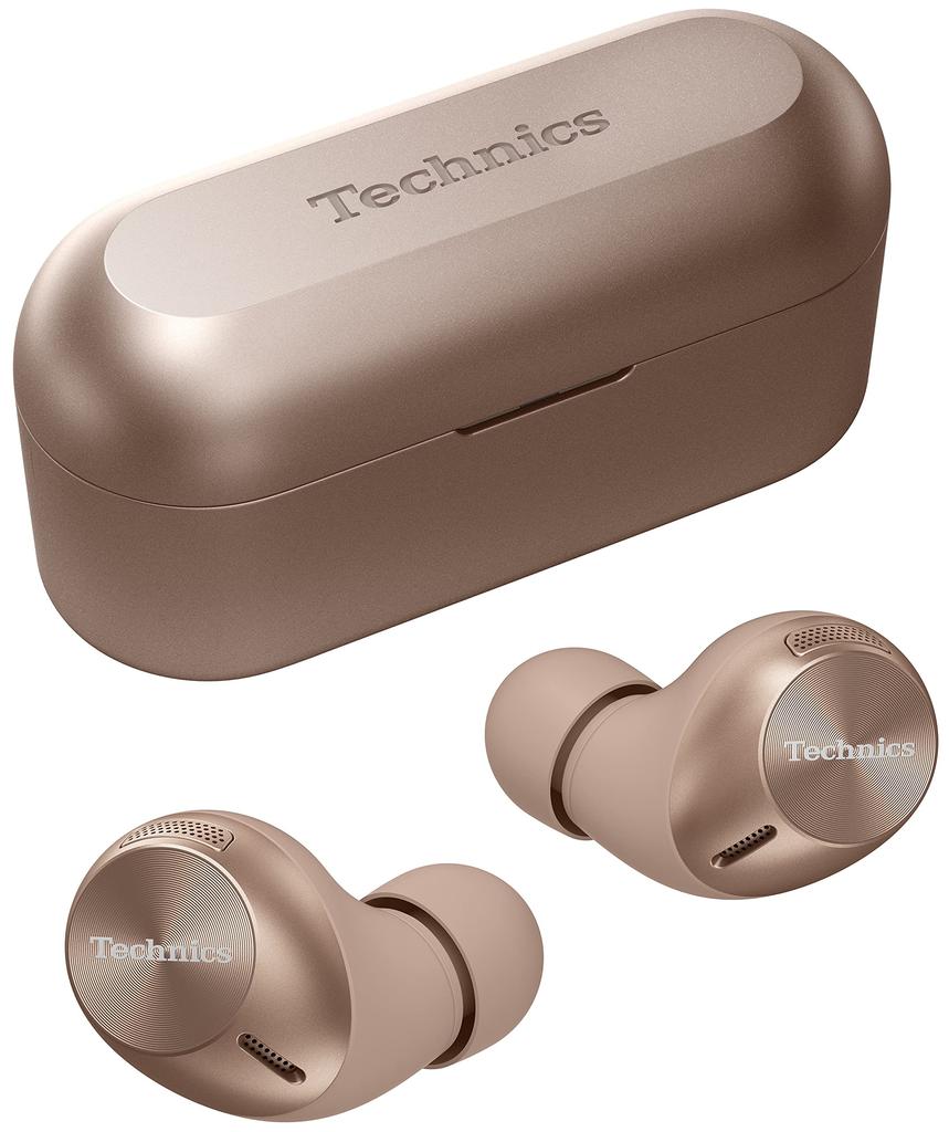 Technics Rose Gold Bluetooth Wireless Earbuds with IPX4 Technology and App Compatible EAH-AZ40-N Multi-Point