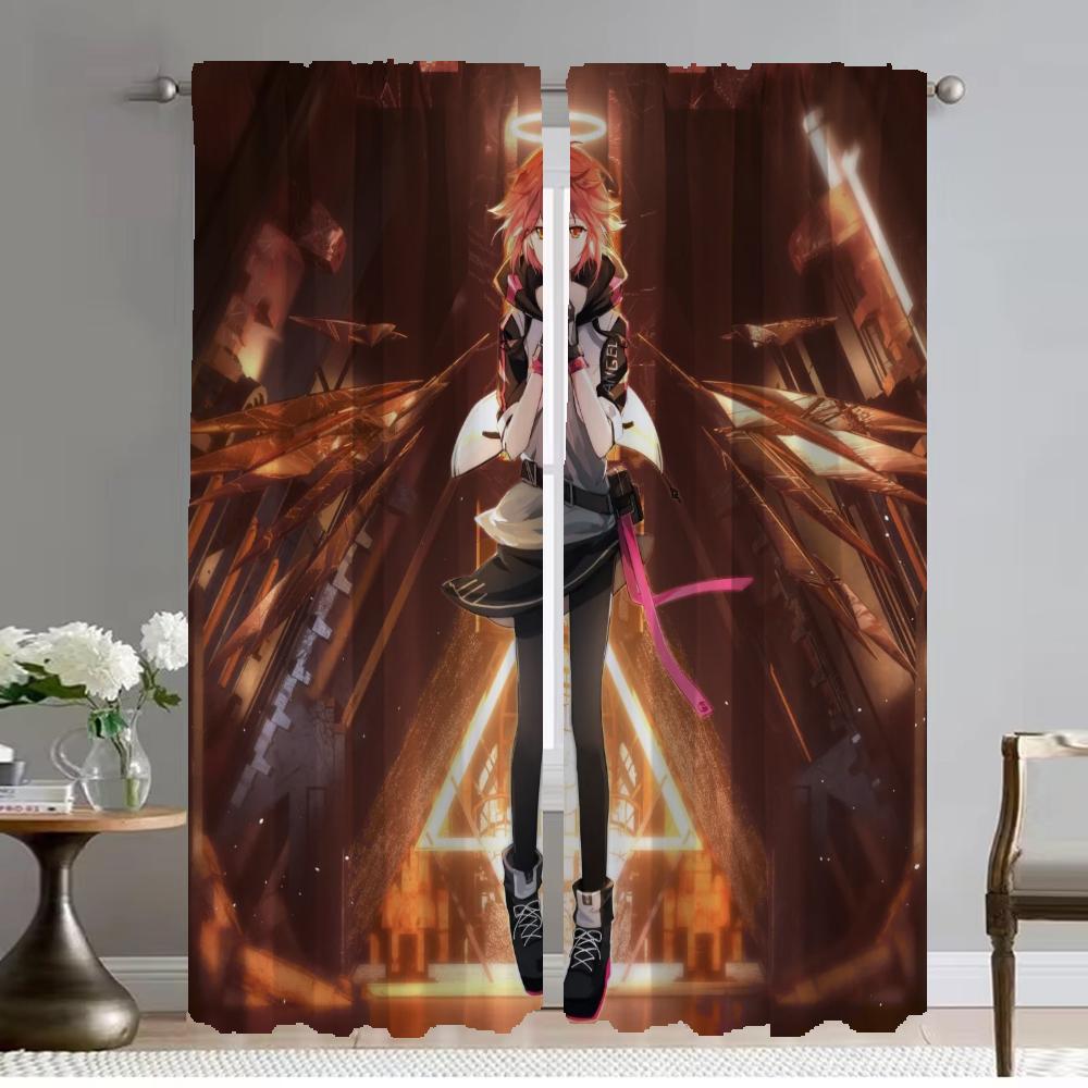 Arknights Curtains for Living Room Curtain for Room 2 Panel Home Interior Curtains Halloween Decoration Partition Shades Kitchen