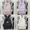 Nylon Quilted Backpack For Women With Butterfly Pattern And Lightweight Design For Daily Use