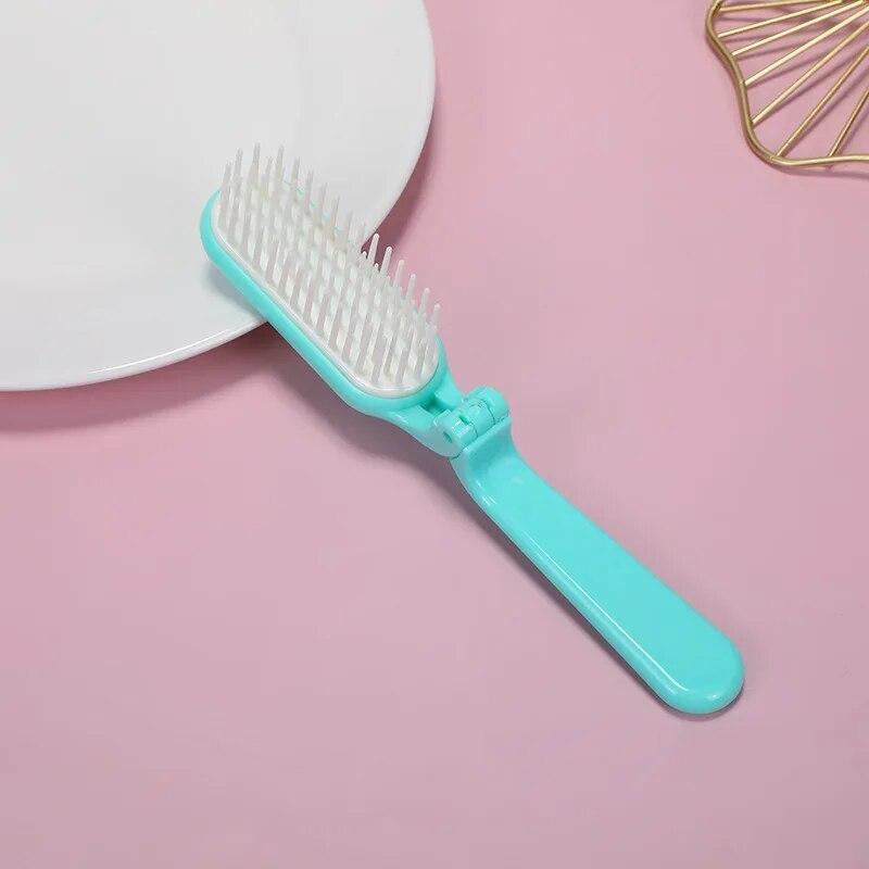 Portable Folding Massage Comb Soft Tooth Anti Static Hair Brush Professional Hairdressing Comb Travel Portable Detangling Comb