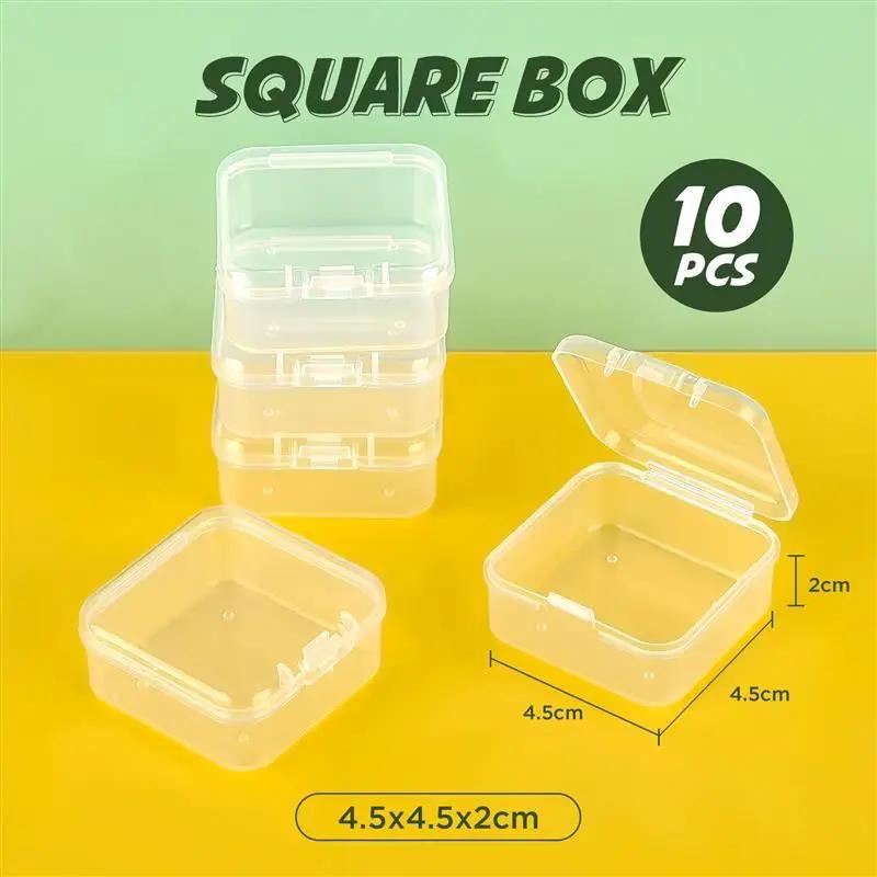 4-28Pcs Plastic Storage Box Transparent Jewelry Storage Box Container Portable Earring Ring Earplugs Packaging Storage Case
