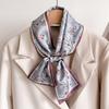 Легкий роскошный темпераментный двухслойный шарф, ремешок для сумки, декоративный костюмный шарф, маленькая длинная повязка на голову, шелковый шарф для женщин с принтом, узкий