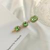 Emerald Rhinestone Retro Hair Clip for Women - Versatile, Elegant One-Word Hairpin for Bangs