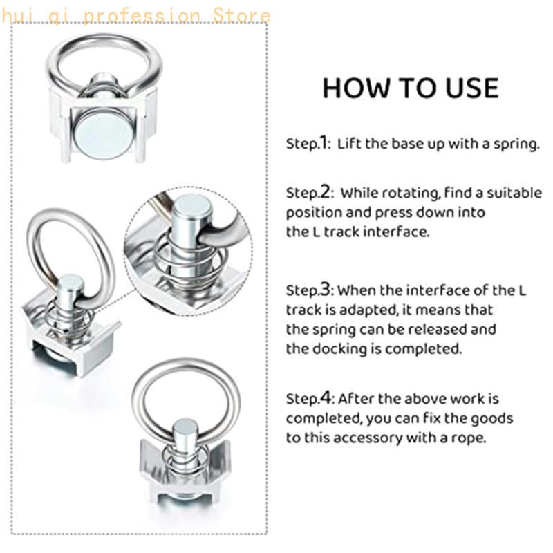 Stainless Steel Track Fitting L-Track Single Fitting with O-Ring for Create Tie-Down Anchors Points H8WE