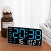 Цифровые настенные часы с голосовым управлением, большой дисплей, отображение недели и даты, светодиодный будильник, функция летнего времени, регулировка яркости
