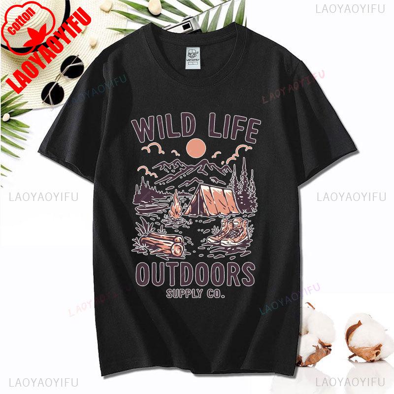 Love Camping I Hate People Vintage Funny TShirt Unisex Tees Camping Hiking Short Sleeve Tops Camper Gift Cotton ONeck TShirt