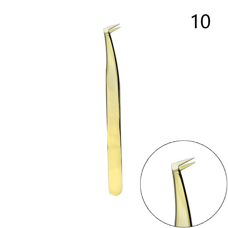 Anti-Slip Stainless Steel Lash Extension Tweezers Curved Tip Straight High Precision for Nail Art Makeup Beauty Tools