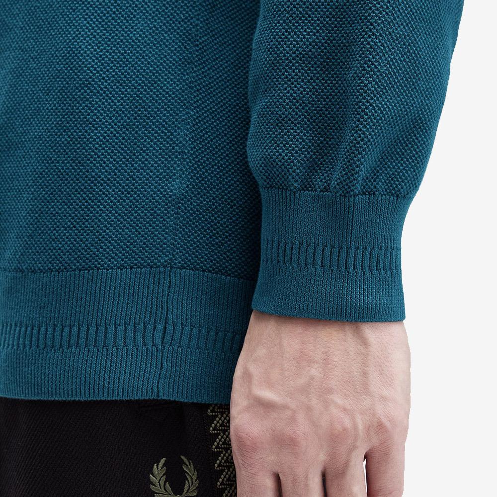 Fred Perry [Острый] Вязаный джемпер с пике-стежком - Темно-зеленый Afpm2531309-Z23