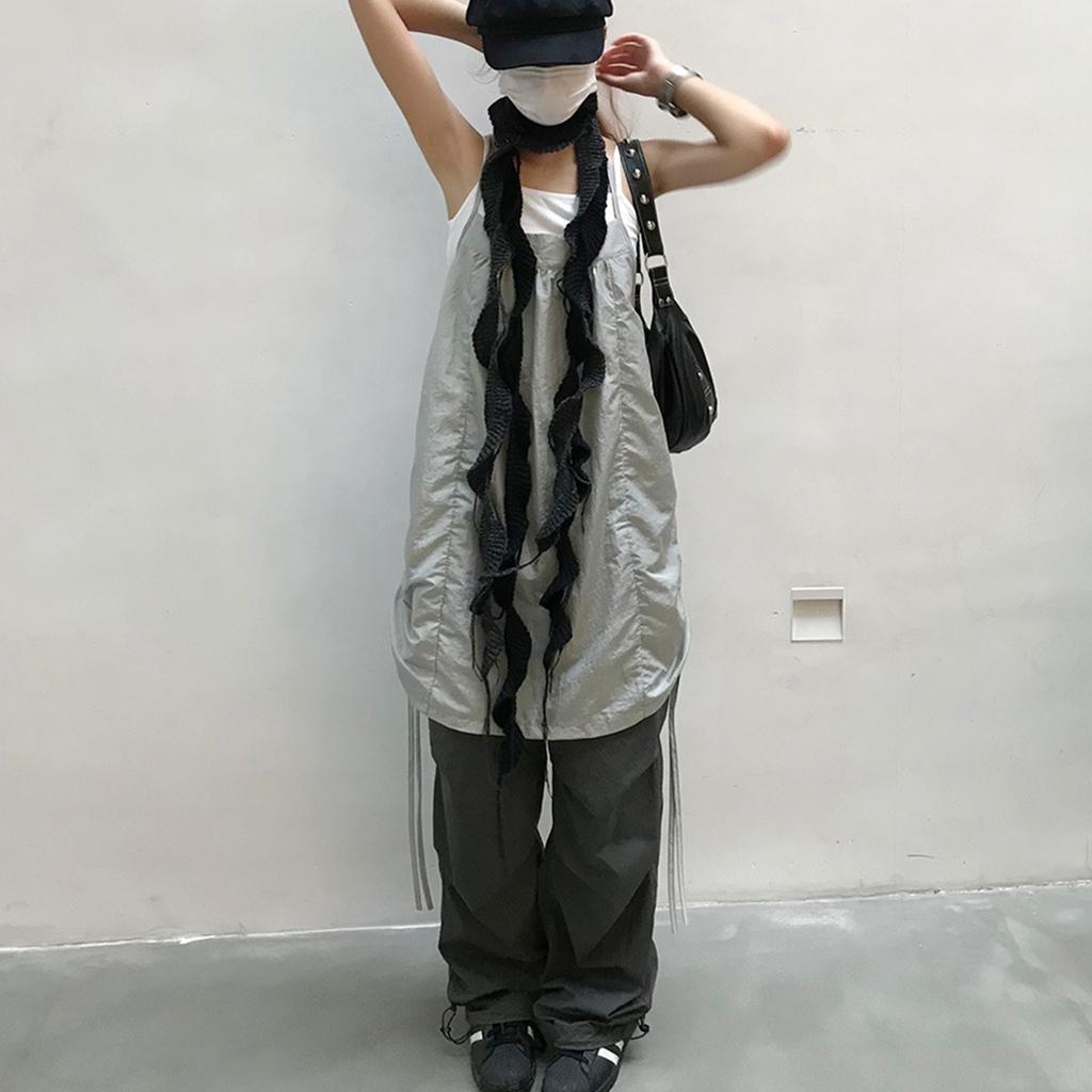 Flouncing Scarf for Women Long Skinny Belt Necktie Neck Scarf Y2K Girls Photo Props Long Neckerchief Skinny Scarf