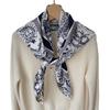 Elegant Thickened Mulberry Silk Twill Scarf/Shawl - Dual-Color Print for Women