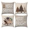 Festive Merry Christmas & Merry Bright Pillow Covers with Unique Designs Sofa Room Decoration New Year Holiday Home Decoration