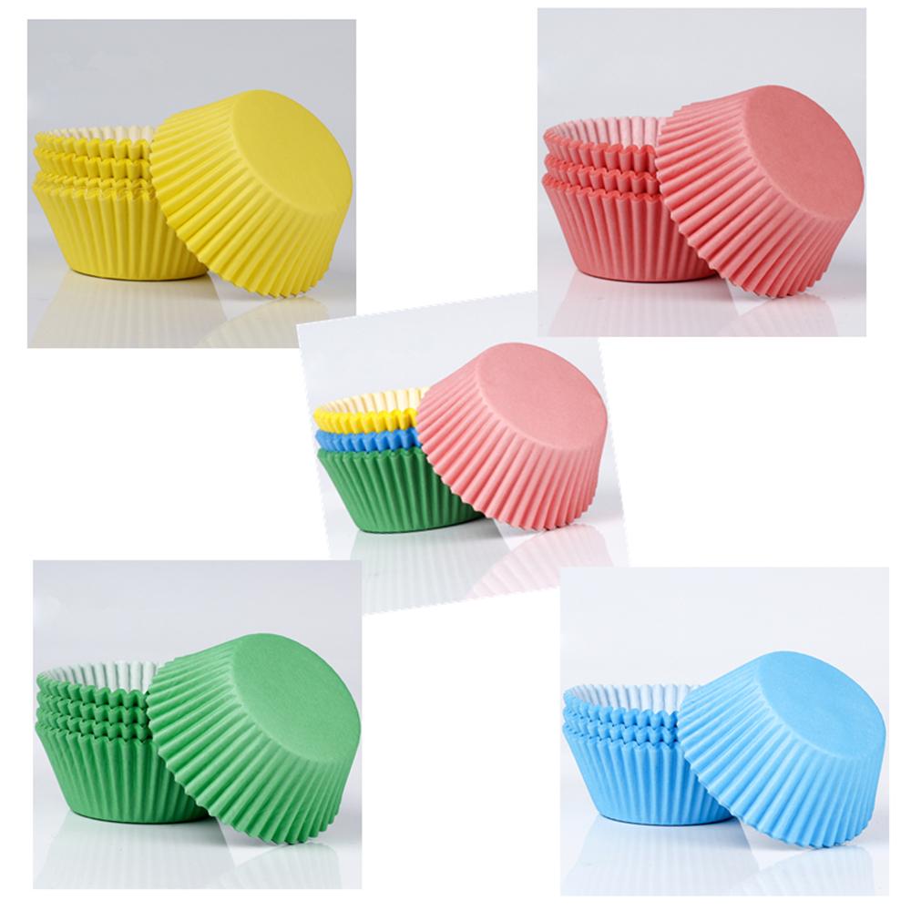 200 шт. Разноцветные Жиростойкие Бумажные Формочки для Выпечки Кексов, Одноразовые Основы для Тортов