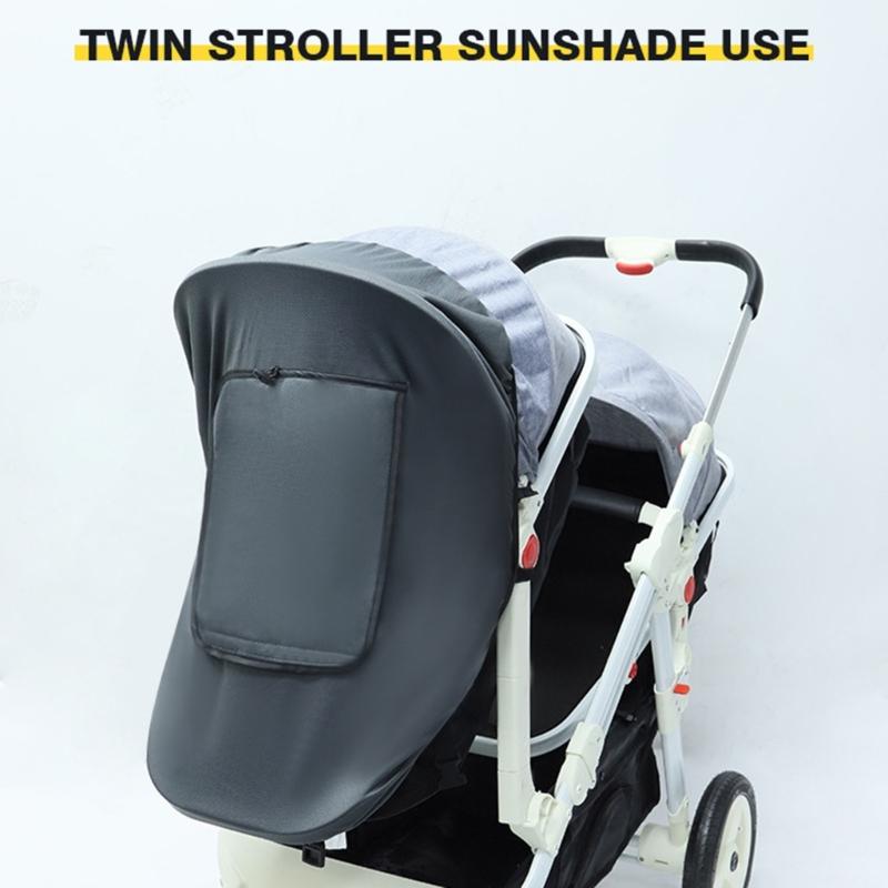 Чехол для защиты от солнца для детской коляски UPF50+ UV Чехол-солнцезащитный козырек для коляски Эластичный тянущийся Солнцезащитный зонт для прогулочной коляски Дождевик