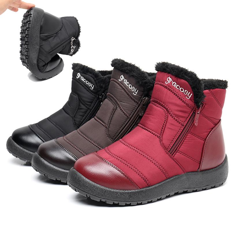 Теплые короткие сапоги. Теплая хлопковая обувь для мам. Хлопковые сапоги на мягкой подошве. Водонепроницаемая хлопковая обувь. Зимние сапоги.