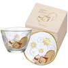 ADERIA Edo Cat Cup Bean Plate Made in Cosmetic Small Soy Sauce Japanese Newborn Birthday Birthday Gift S6291 & Set, Cream/Buchi,
