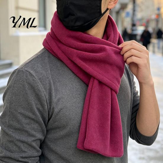 Утолщенный полиэстер Защита шеи Унисекс Флисовый шарф для зимы, Тепло Мягкий согревающий Зимний бафф с переплетающимся дизайном, Однотонный шарф