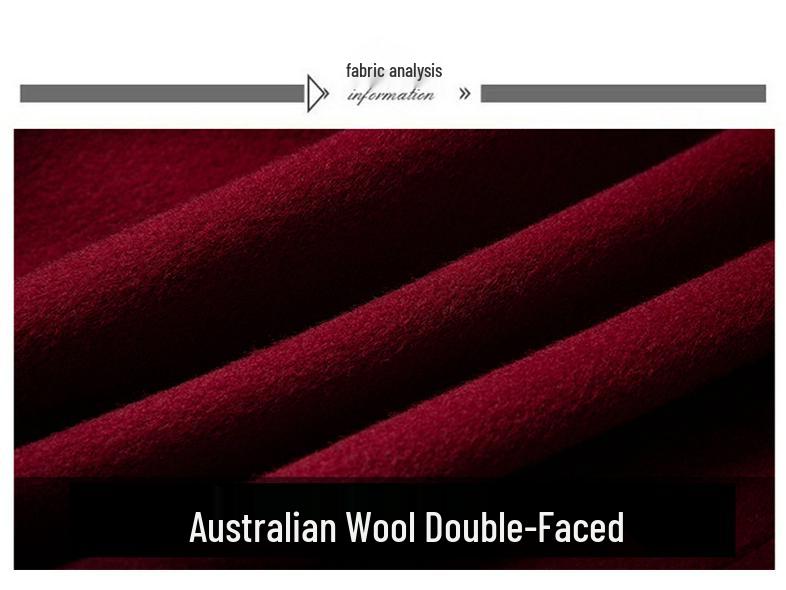 Кашемировое пальто средней длины двустороннее - Большой размер, Свободный крой, Высококачественное шерстяное пальто на осень/зиму для женщин среднего и пожилого возраста.