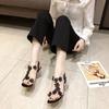 Hot Selling Women's Shoes Elastic Strap Sandals Crystal Flower Sandals Women's Hot Selling High Heels Large Size Sandals