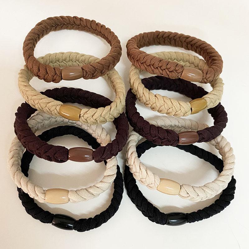 10Pcs Strong Braided Women Hair Scrunchy Girls Ponytail Hair Holder Children Elastic Hair Rubber Bands Hair Gum/Tie Accessories