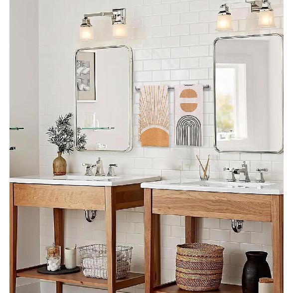 IWXYI Dish Towels, Mid Century Modern Boho Waffle Weave Kitchen 1624 Inches Set of 2, Modern Abstract Decorative Hand Towels and Dish Cloths