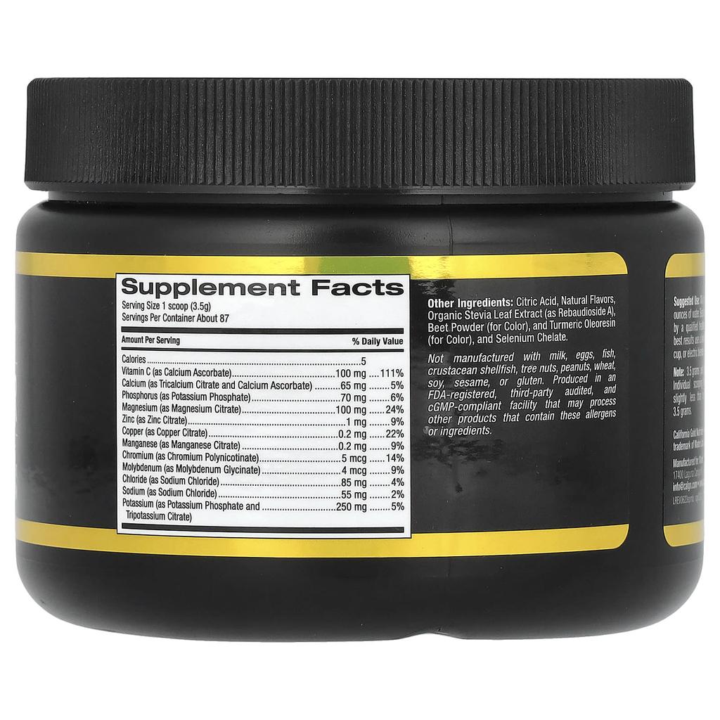 California Gold Nutrition Sports, Electrolyte Powder, Mixed Berry Flavor, 10.8 Oz (306 G)