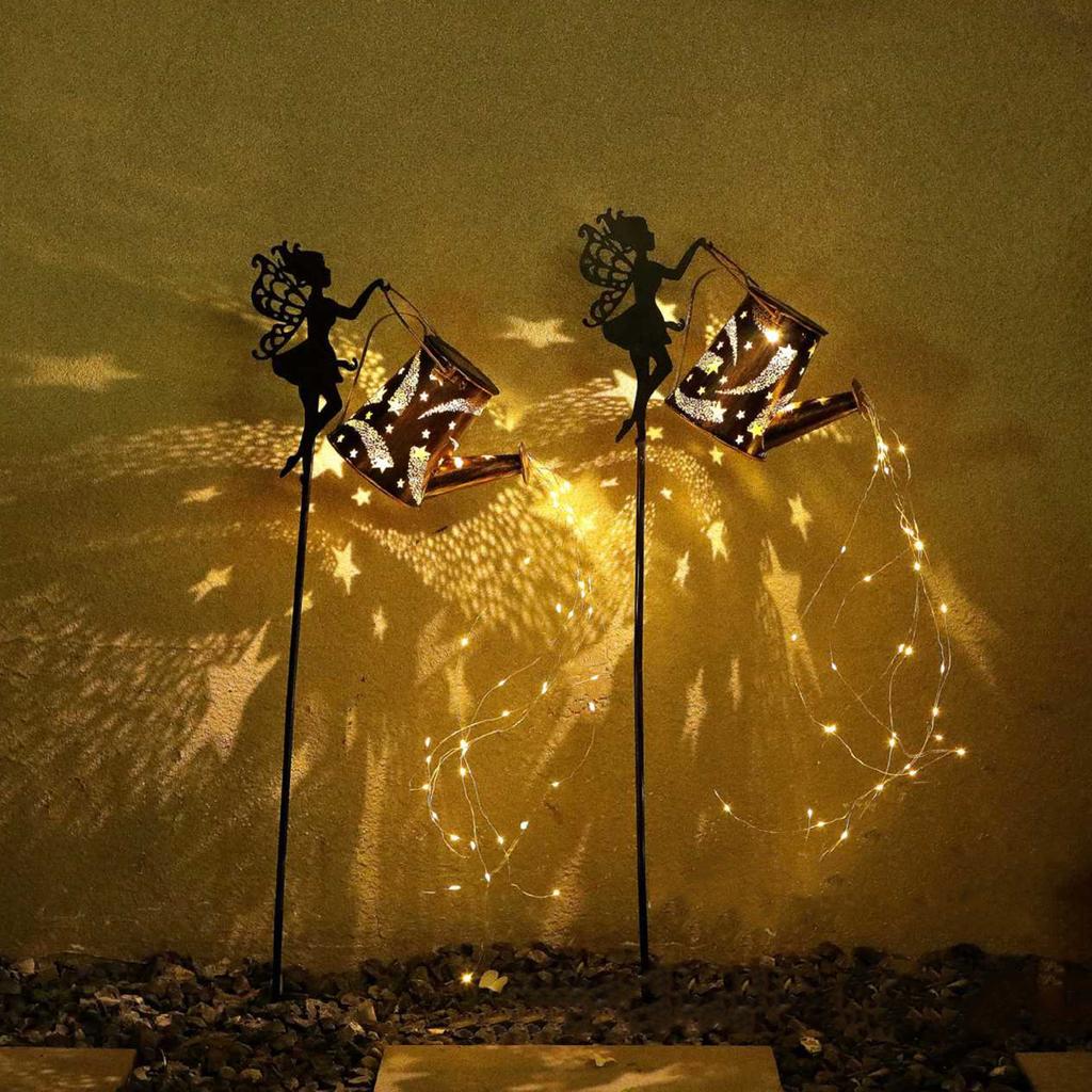 LED Solar Garden Kettle Light Warm Light Metal Solar Lights IP65 Waterproof Hanging Kettle Lantern Lawn Yard Decoration Lamp