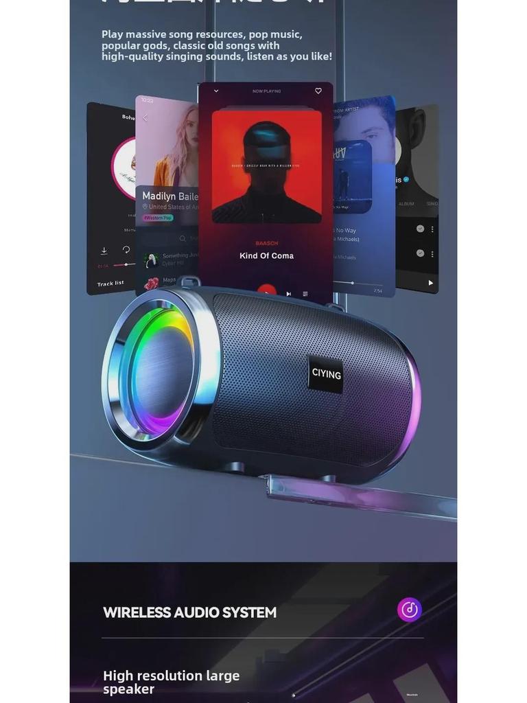 Умный беспроводной Bluetooth-динамик — компактный, громкий, портативный сабвуфер для дома, улицы и автомобиля