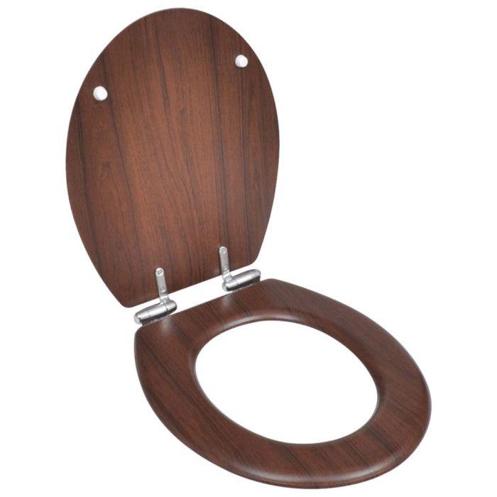 VidaXL Sièges de toilette avec couvercles 2 pcs MDF Marron