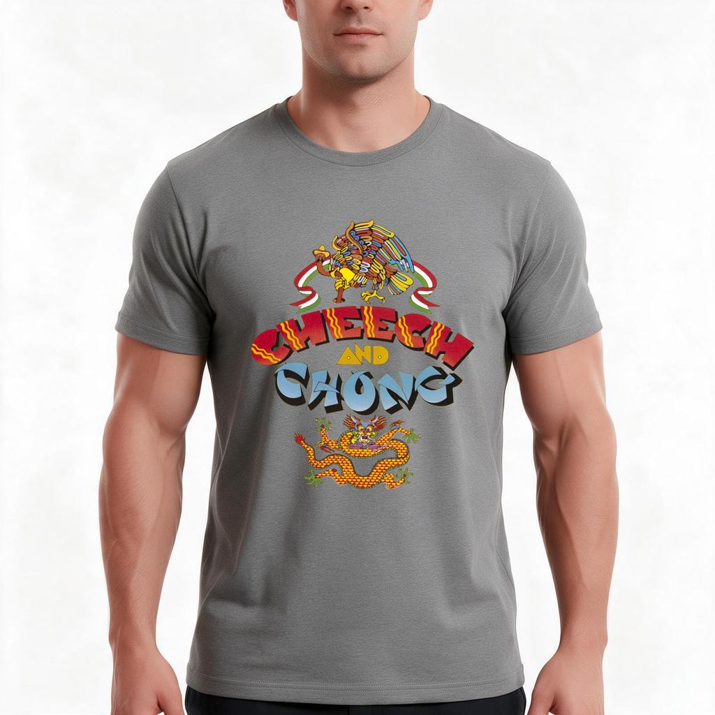 Cheech And Chong Tshirt Summer Casual Cotton Tee Oversized Streetwear Tops Vintage Graphic Print Loose Fit Short Sleeve