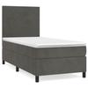 3142876 vidaXL Divan Bed and Mattress Dark Grey 90x190 Cm Velvet